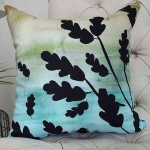 Set of 2 Flowing Leaves Square Throw Pillows